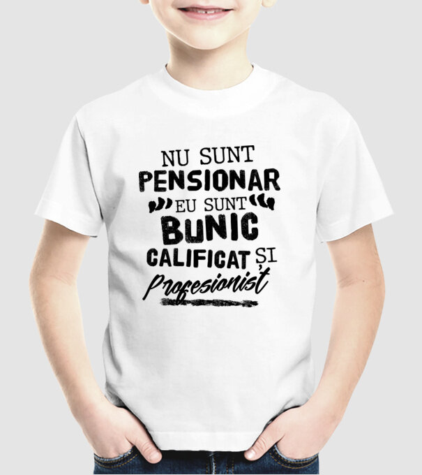 Bunicul profesionist model alb pe tricou