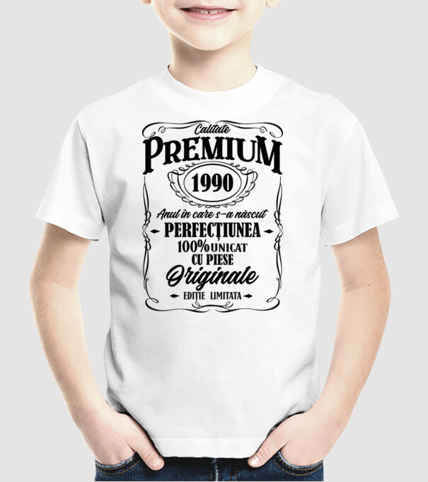 calitate premium -1990 - anul în care s-a născut - perfecțiunea - 100% unicat, cu piese originale, ediție limitată model alb pe tricou