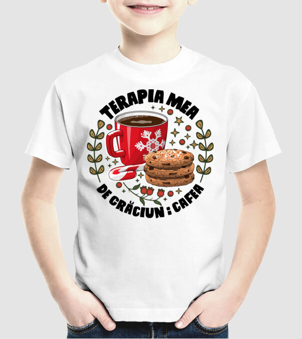 Cană de cafea de Crăciun model alb pe tricou
