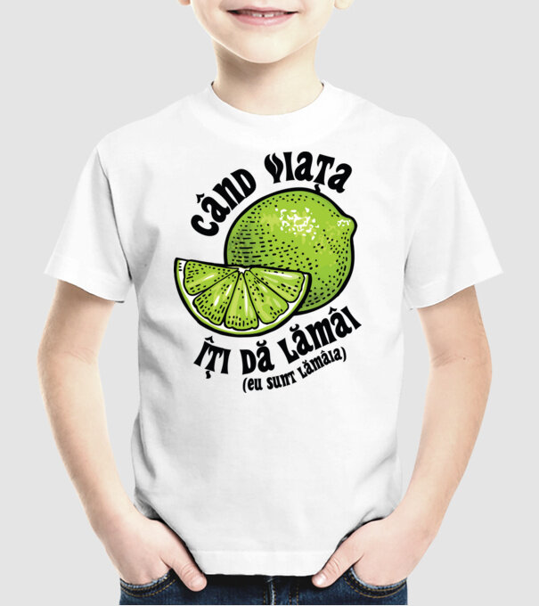 când viața îți dă lămâi (eu sunt lămâia) model alb pe tricou