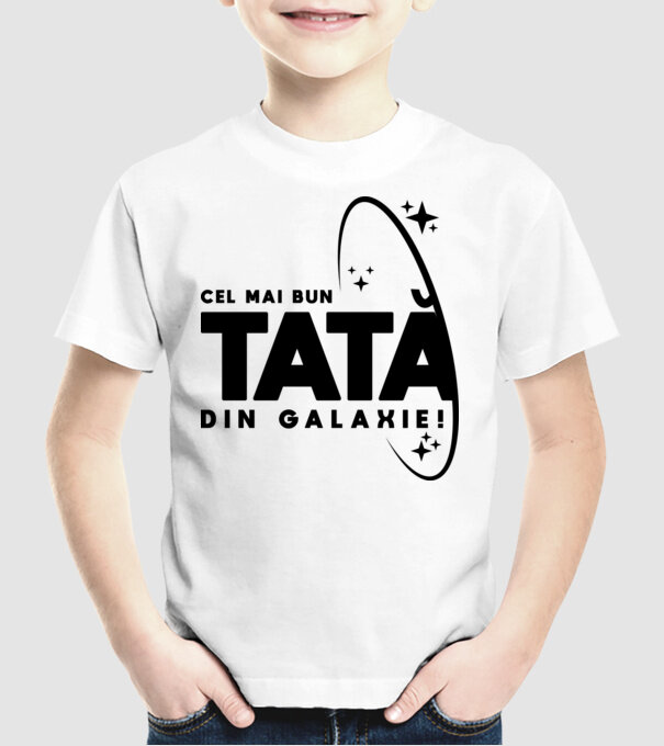 Cel mai bun tată din Galaxie! model alb pe tricou