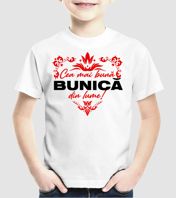 Cea mai bună bunică din lume model alb pe tricou
