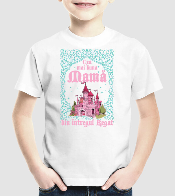 Cea mai bună mamă din întregul regat model alb pe tricou