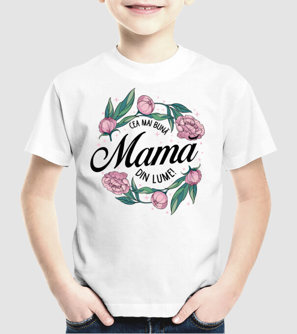 Cea mai bună mamă din lume model alb pe tricou