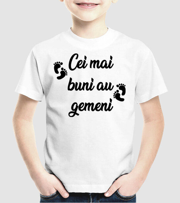 Cei mai buni au gemeni model alb pe tricou
