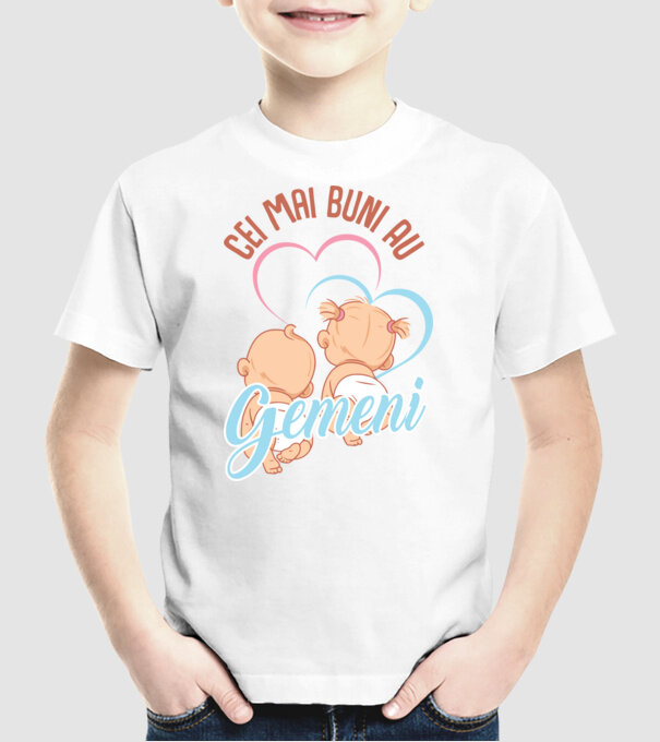 Cei mai buni au gemeni model alb pe tricou