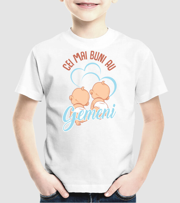 Cei mai buni au gemeni model alb pe tricou