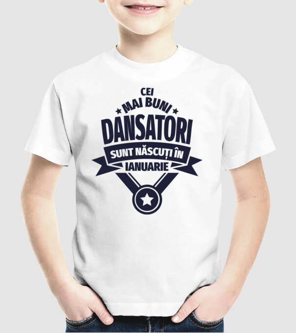 Cei mai buni dansatori sunt născuți în ianuarie model alb pe tricou