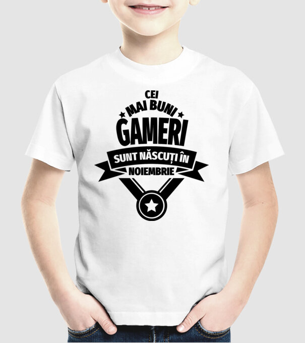 Cei mai buni gameri sunt născuți în noiembrie model alb pe tricou