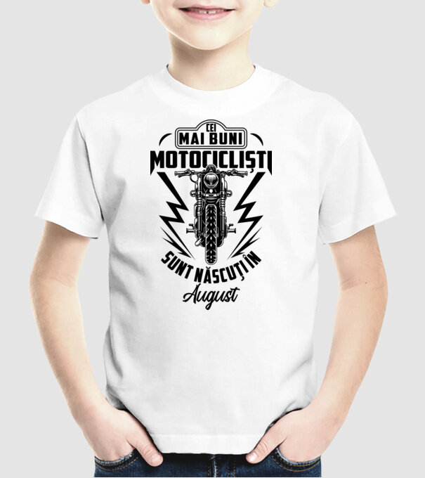 Cei mai buni motocicliști sunt născuți în August model alb pe tricou