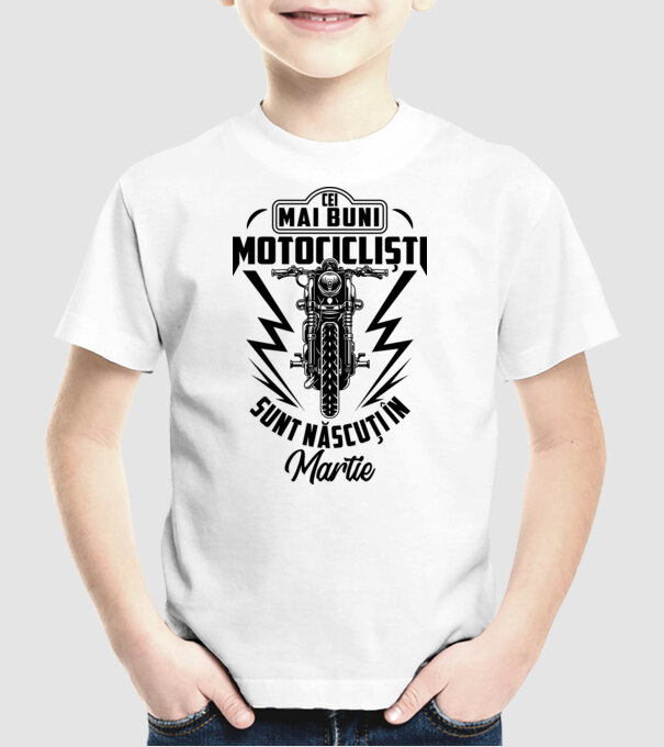 Cei mai buni motocicliști sunt născuți în Martie model alb pe tricou