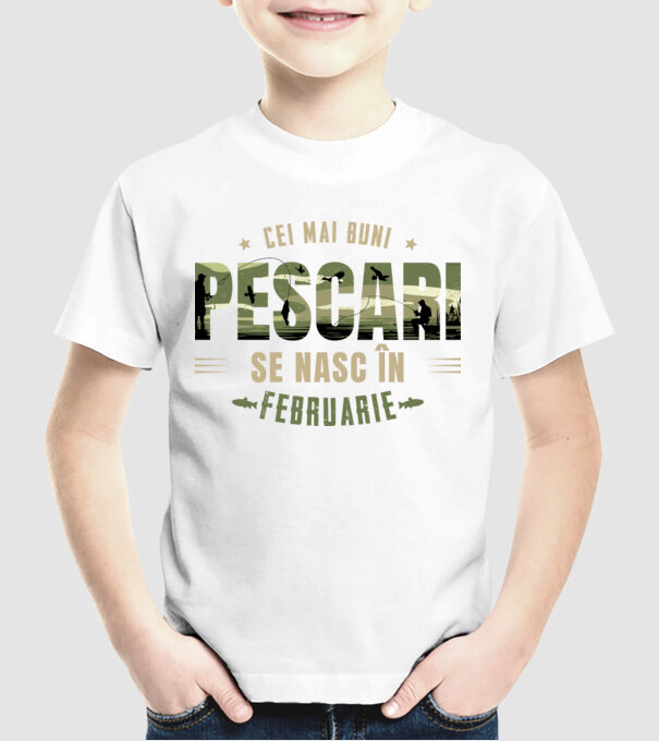 Cei mai buni pescari se nasc în februarie model alb pe tricou
