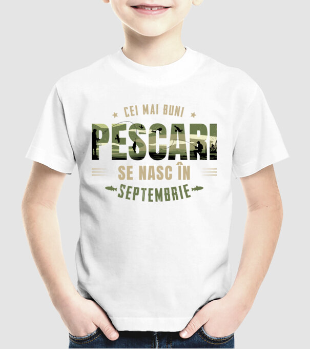 Cei mai buni pescari se nasc în septembrie model alb pe tricou