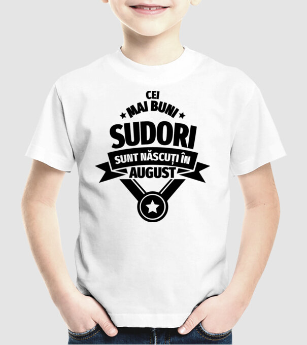 Cei mai buni sudori sunt născuți în August model alb pe tricou