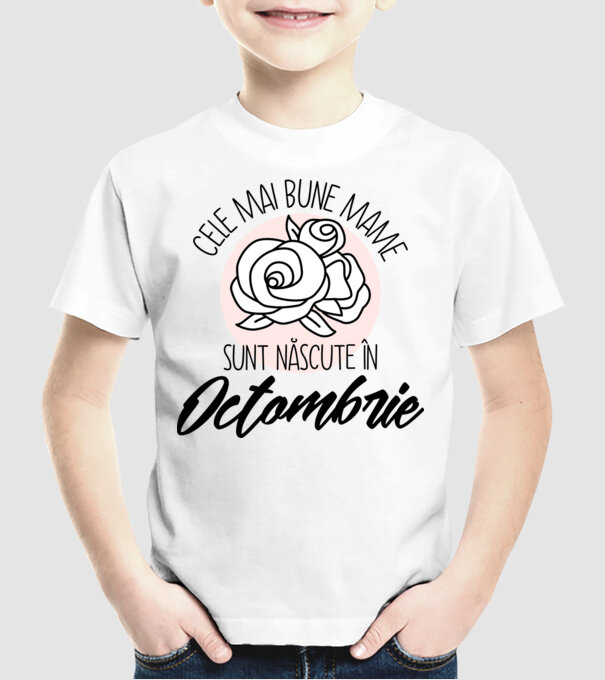 Cele mai bune mame sunt născute Octombrie model alb pe tricou