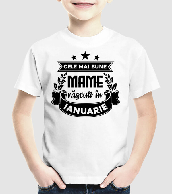 Cele mai bune mame sunt născuți în ianuarie model alb pe tricou