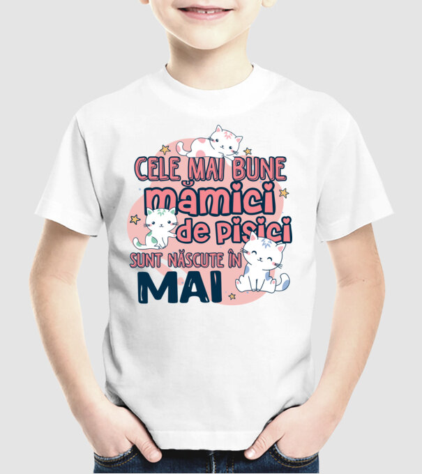 Cele mai bune mămici de pisici Mai model alb pe tricou