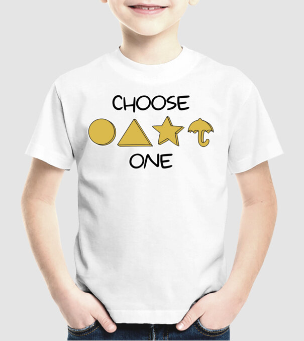 choose one squid game model alb pe tricou