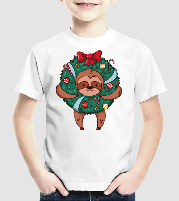 Christmas model alb pe tricou