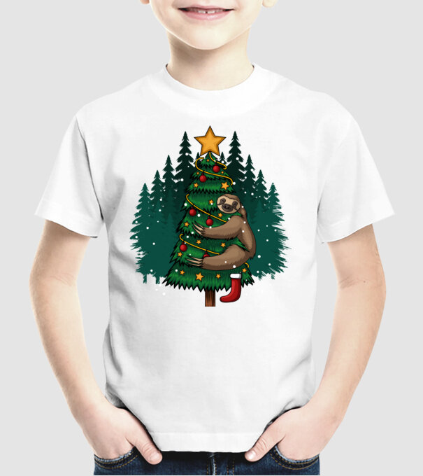 Christmas model alb pe tricou