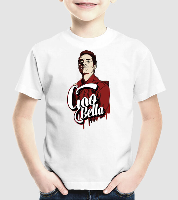 ciao bella berlin model alb pe tricou