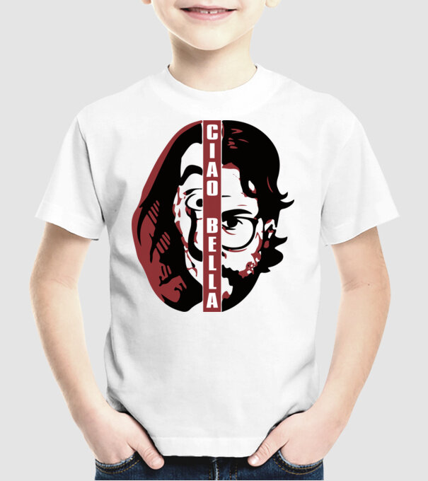 ciao bella professor model alb pe tricou