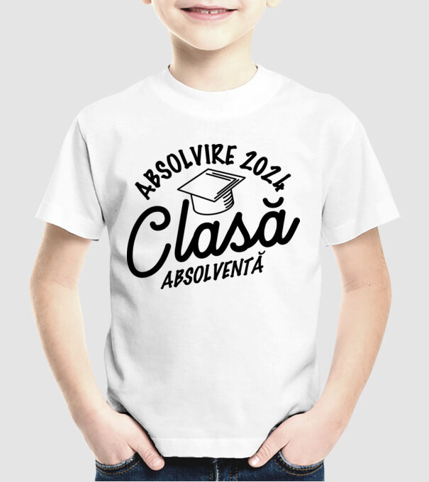 Clasă absolventă model alb pe tricou