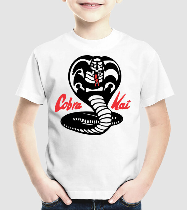 cobra kai classic logo model alb pe tricou
