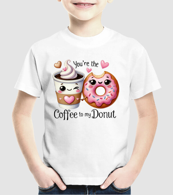 Coffee to my Donut model alb pe tricou