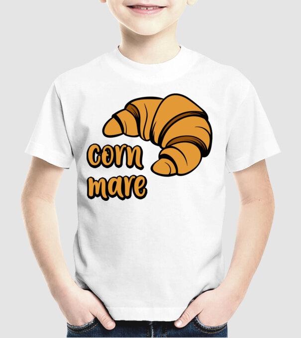 corn mare model alb pe tricou