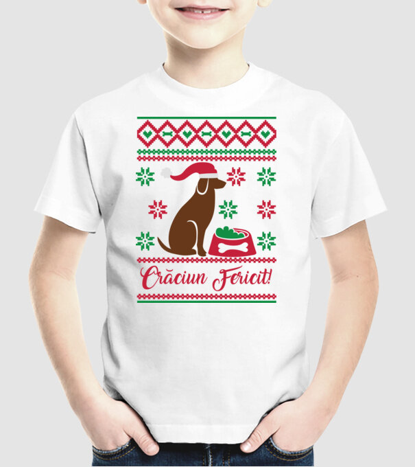 crăciun fericit model alb pe tricou