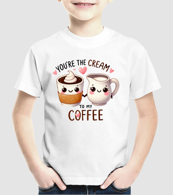 Cream to my Coffee model alb pe tricou
