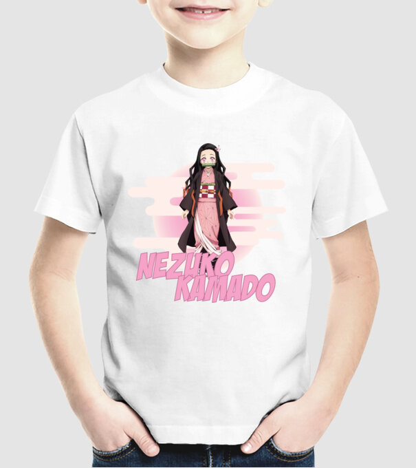 Demon Slayer  Nezuko model alb pe tricou