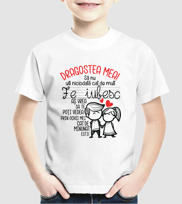 Dragostea mea Cât de minunat ești model alb pe tricou
