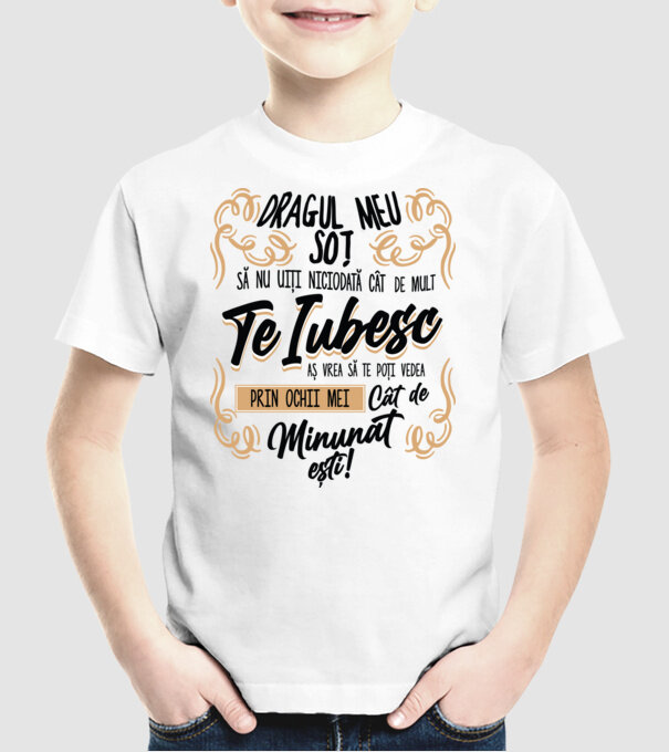 Dragul Mea soț model alb pe tricou
