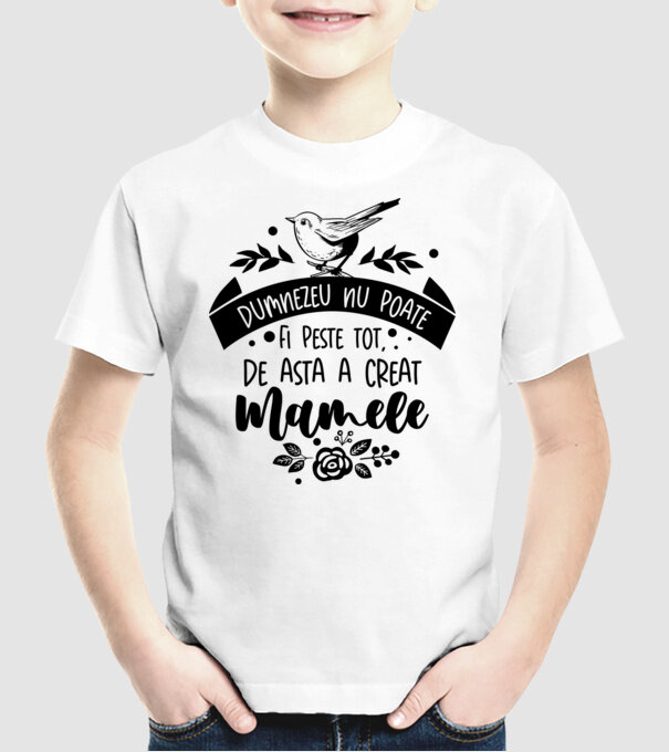 Dumnezeu nu poate fi peste tot model alb pe tricou