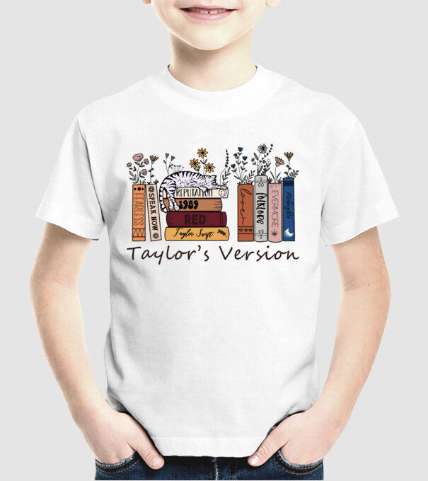 Eras tour books color cat model alb pe tricou