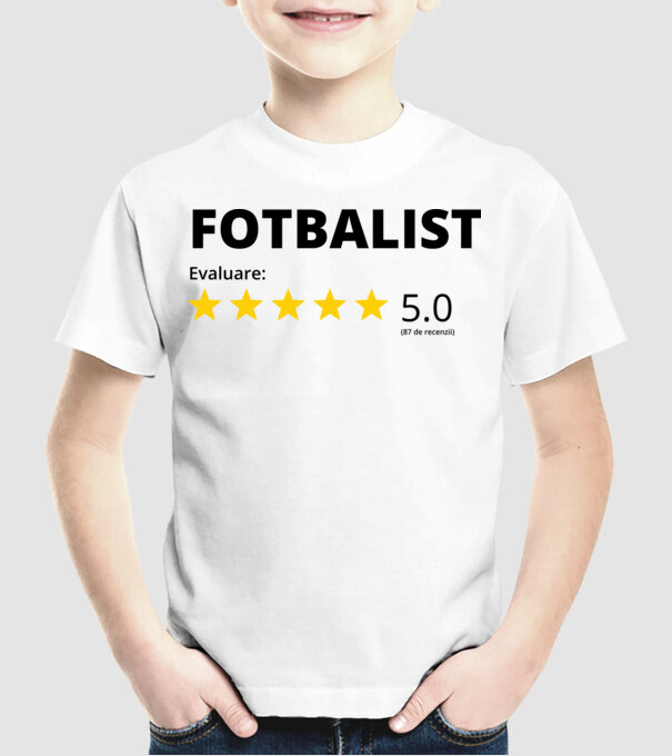 Evaluare 5 FOTBALIST model alb pe tricou