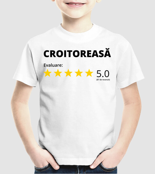 Evaluare - CROITOREASĂ model alb pe tricou