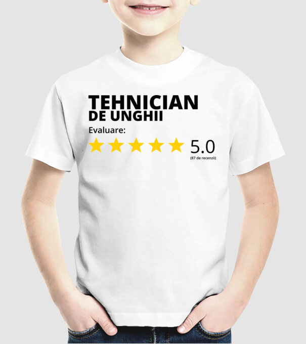 Evaluare - TEHNICIAN DE UNGHII model alb pe tricou
