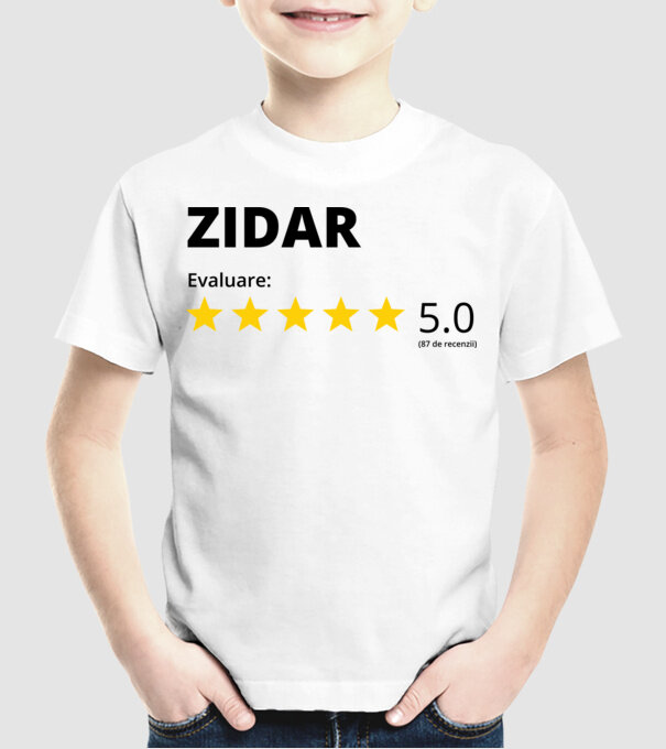 Evaluare - ZIDAR model alb pe tricou