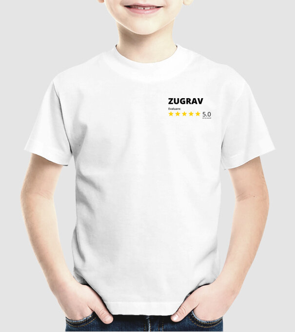 Evaluare - ZUGRAV model alb pe tricou