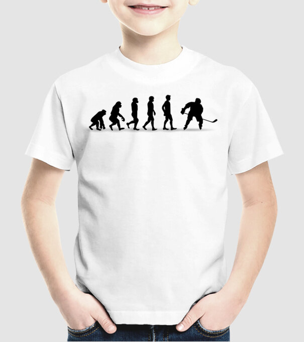 Evolution Hockey model alb pe tricou