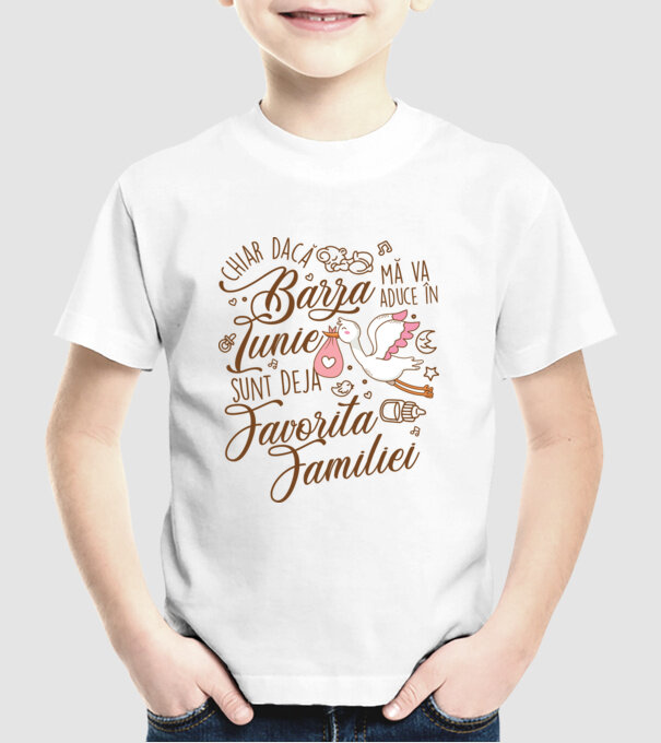 Favorita familiei IUNIE model alb pe tricou
