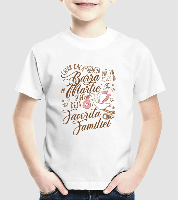 Favorita familiei MARTIE model alb pe tricou