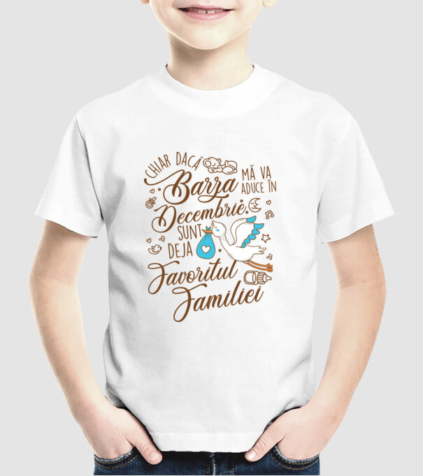 Favoritul familiei DECEMBRIE model alb pe tricou