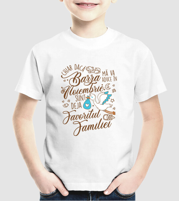 Favoritul familiei NOIEMBRIE model alb pe tricou