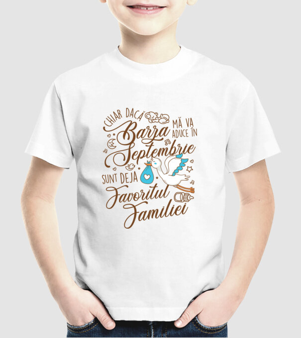 Favoritul familiei SEPTEMBRIE model alb pe tricou
