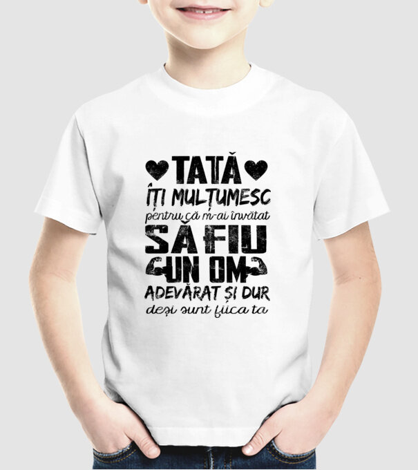 fiică crescută ca fiu Alb model alb pe tricou