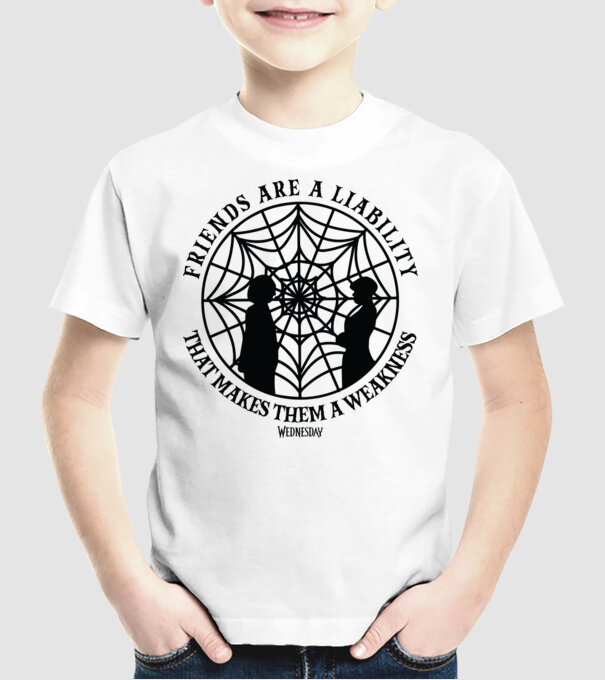 Friends are liability model alb pe tricou